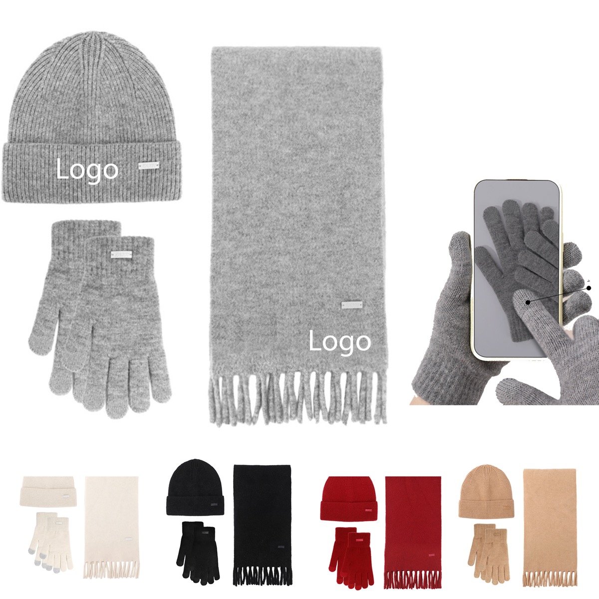 Winter Plus Hat Gloves Scarf Warm Suit Combination 6