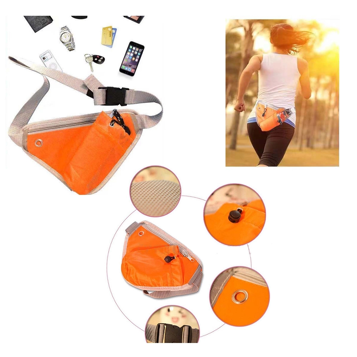 Custom Lightweight Belt Bag Bottle Holder Fanny Pack 6
