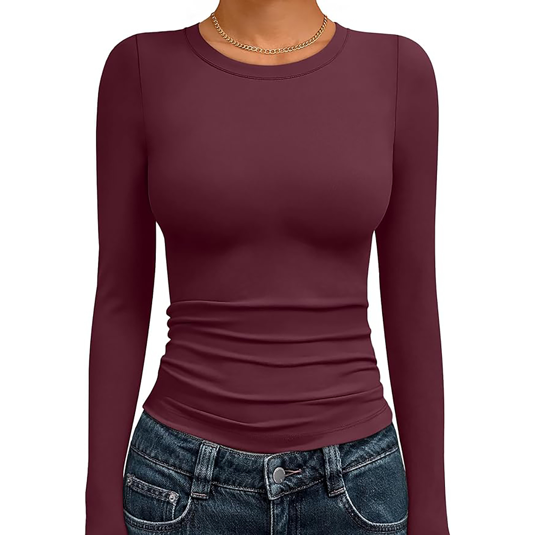 Women's Basic Round Neck Crop Top 27
