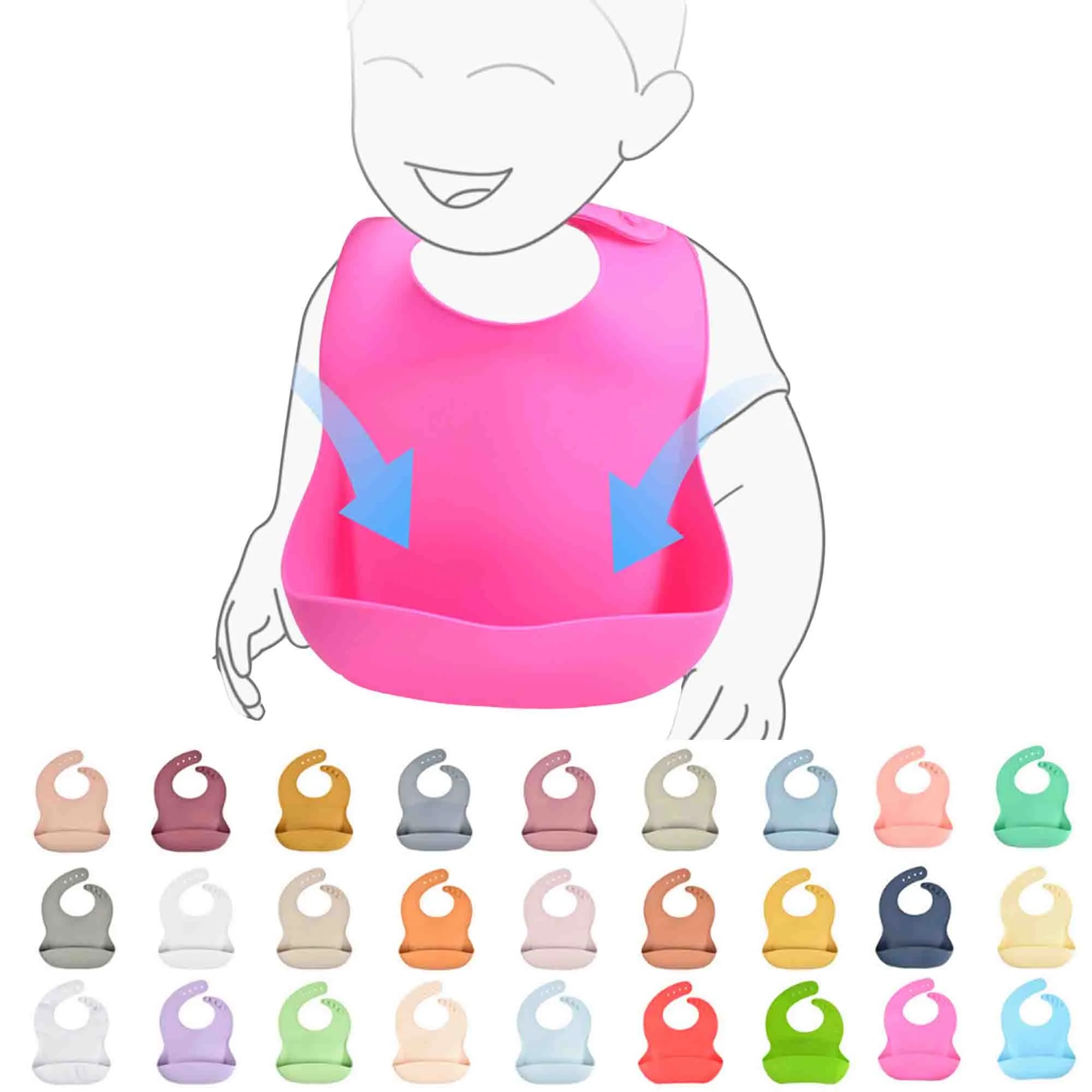 Waterproof Silicone Baby Bibs 2