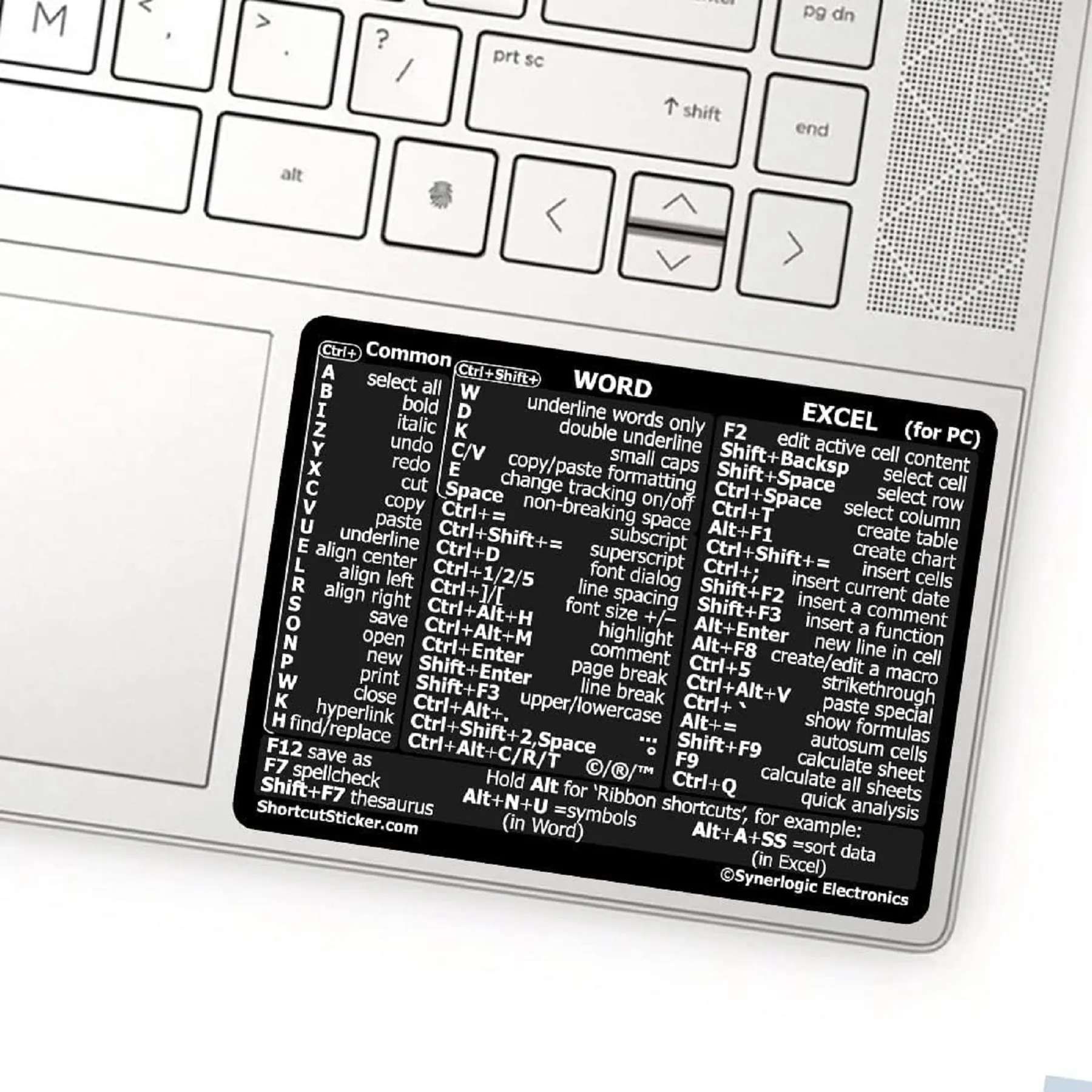 2 PCS Reference Guide Keyboard Shortcut Sticker 6
