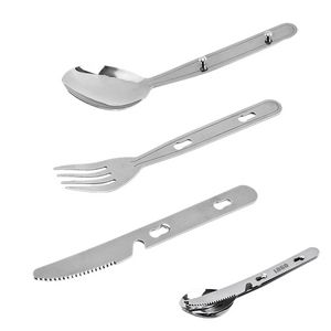 3 In 1 Stainless Steel Flatware Knife Fork Spoon Set With Clear Pouch 3