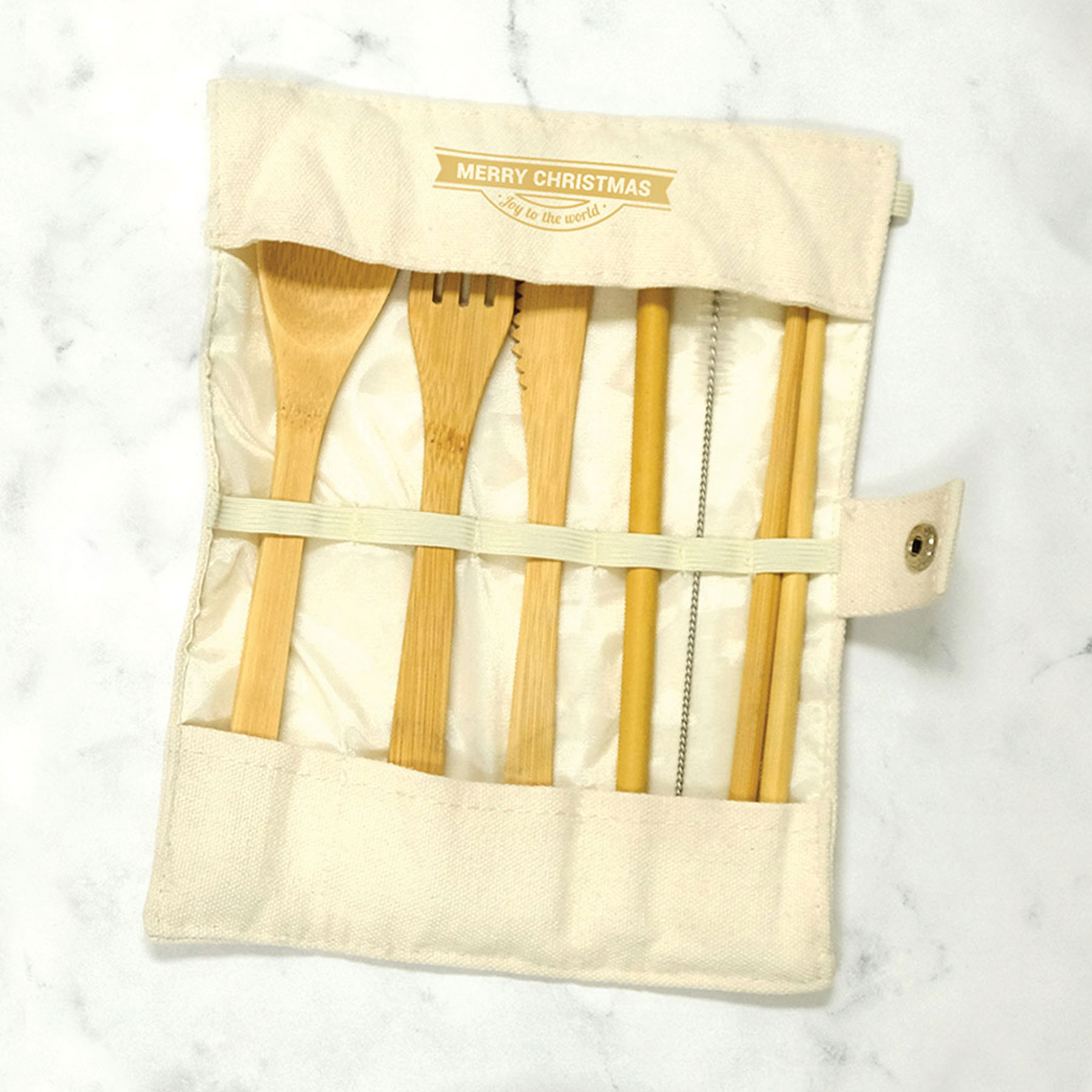 Green Bay Bamboo Utensils With Carry Pouch 1
