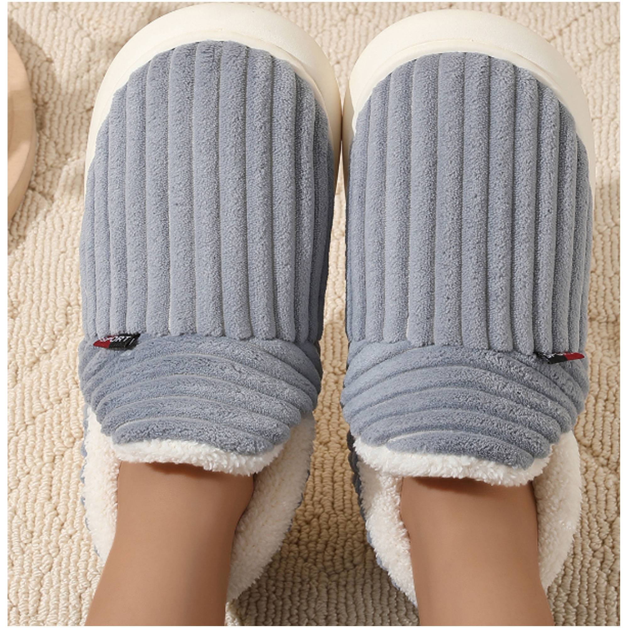 High Back Cotton Slippers w/ PVC Sole 10