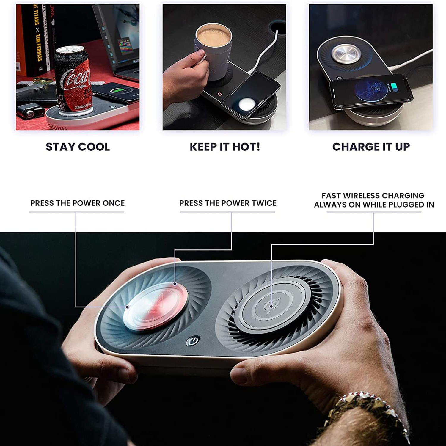 Three in one function desktop intelligent insulated cup 4