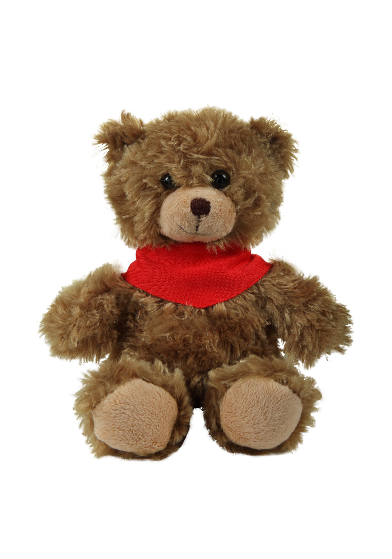 soft plush Mocha Curly Sitting Bear with bandana 4