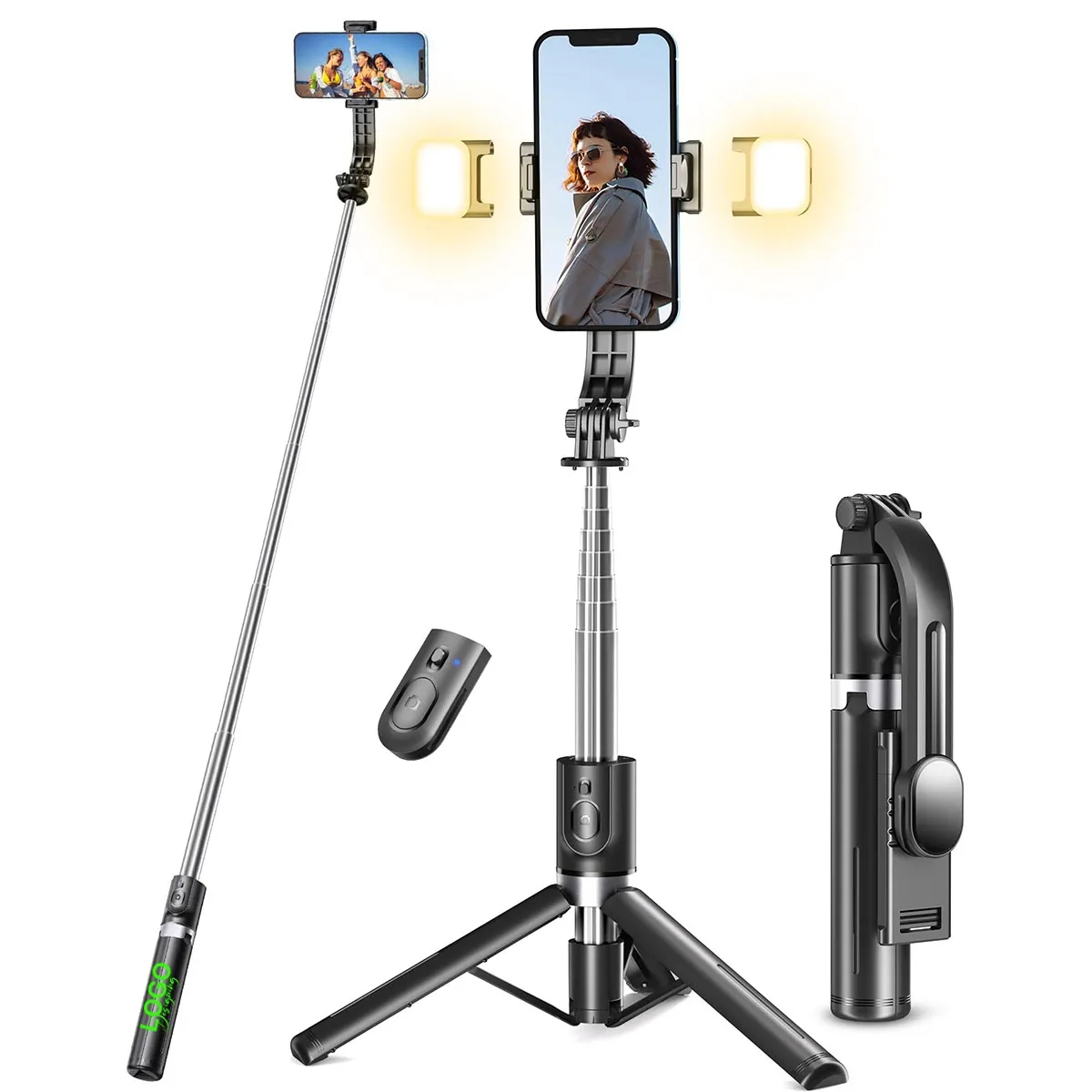 Selfie Stick Tripod with Light 1