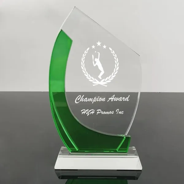 Green Edge Crystal Plaque Awards 4
