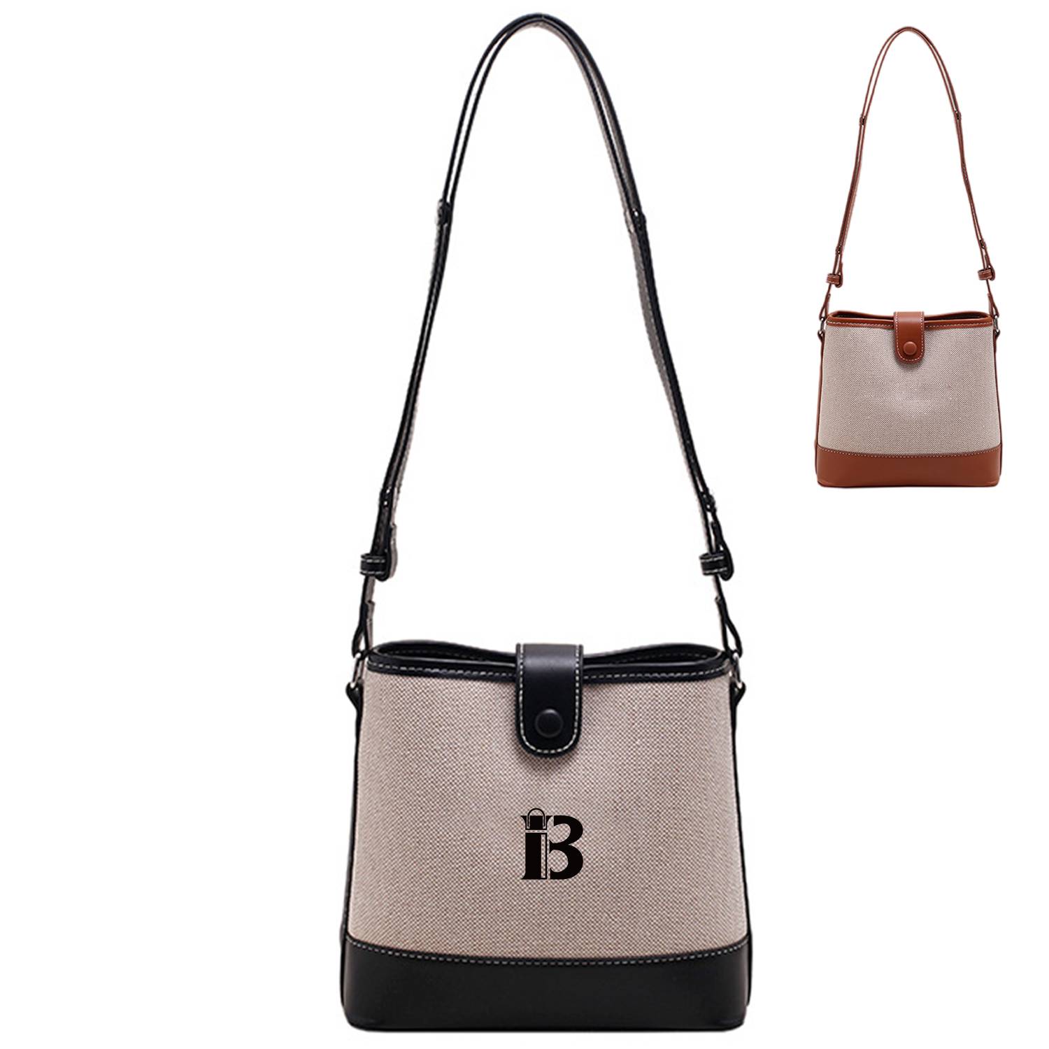 Canvas Crossbody Bag Trend Color Clash for Women 3