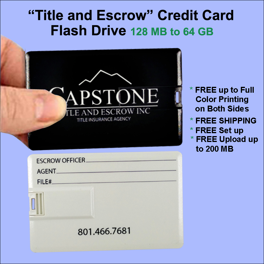 Title and Escrow Slim Card Flash Drive - 128 MB Memory