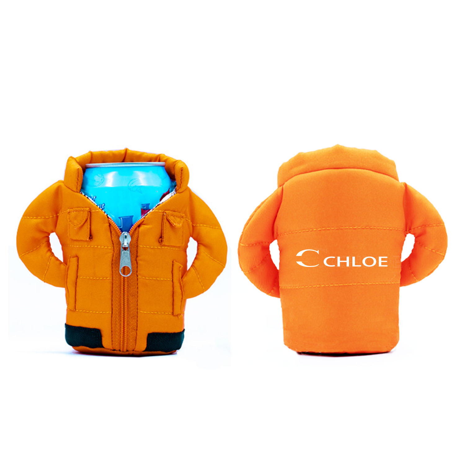 Neoprene Beverage Can Cooler Vest Jacket Cover, custom can cooler with logo imprint 2