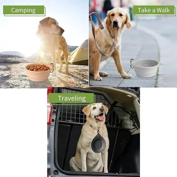Portable Folding Double Pet Bowl 5