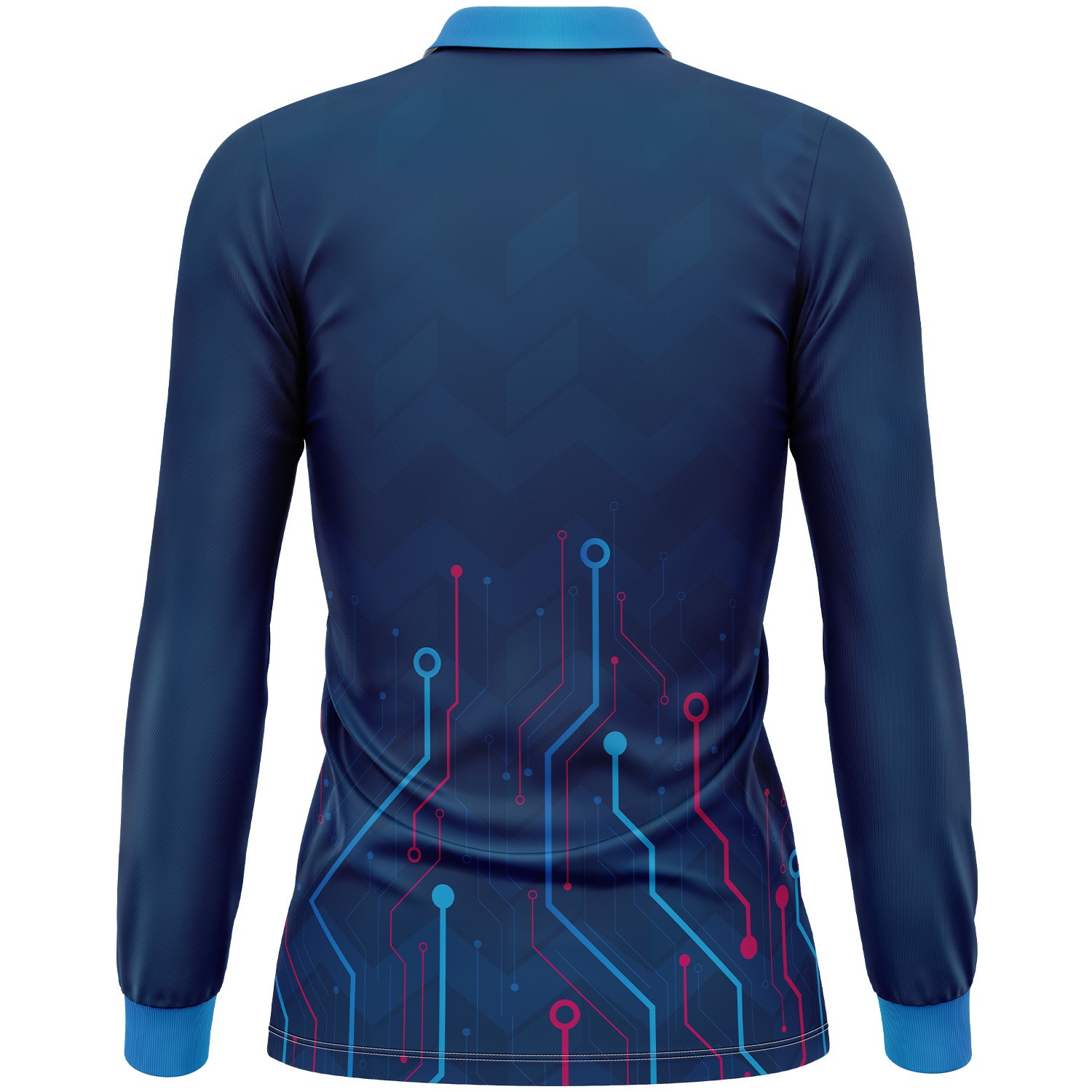 Women's 75D Pique Sublimation Long Sleeve Polo 3