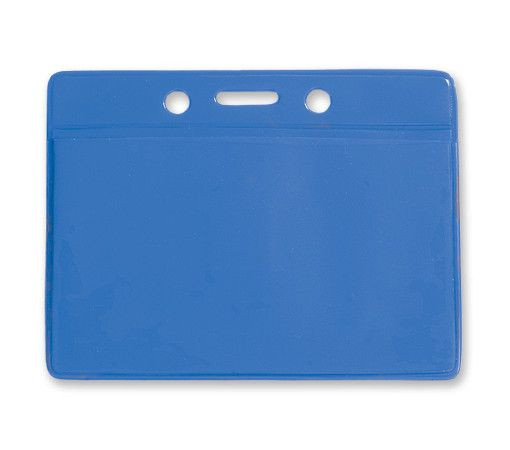 Vinyl Horizontal Color Back Badge Holder (3.75"x 3")(Blue) 2