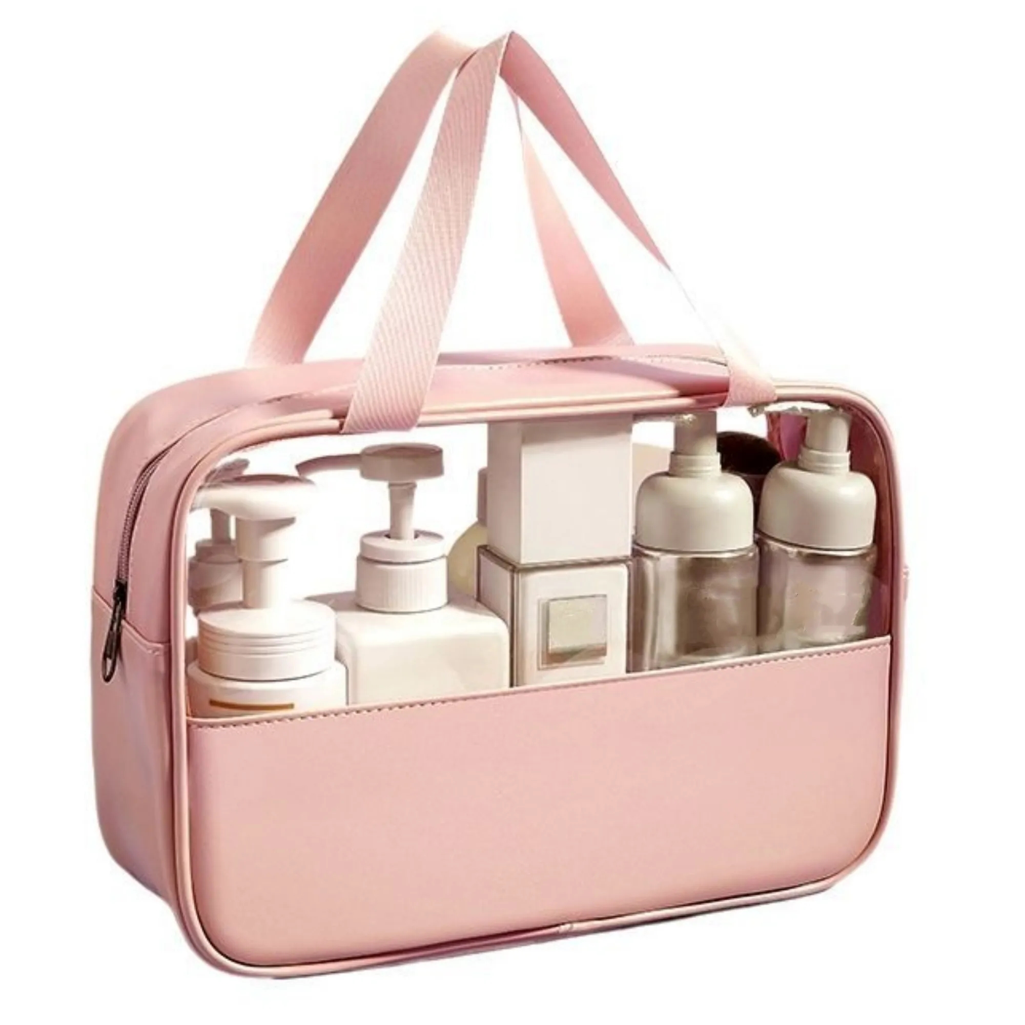 PU And PVC Patchwork Transparent Tote Bag 8