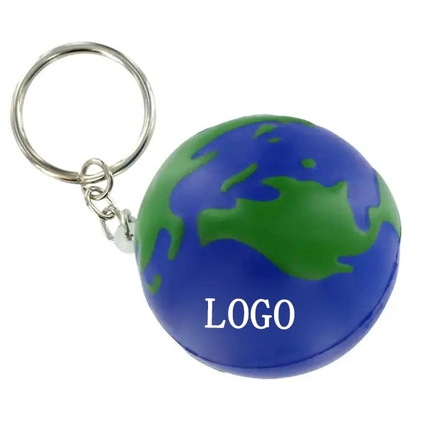 PU Stress Earth Ball Key chain 1