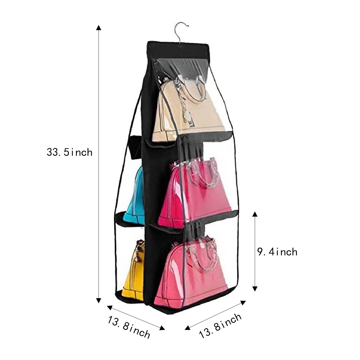 Hanging Closet Organizer Storage Bag with 6 Larger Pockets 2