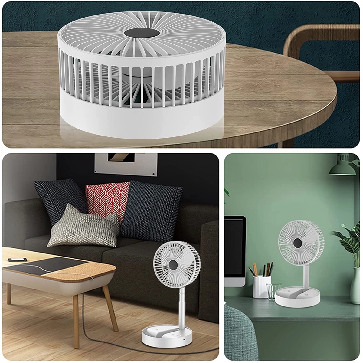 Usb Rechargeable Folding Desk Fan 2