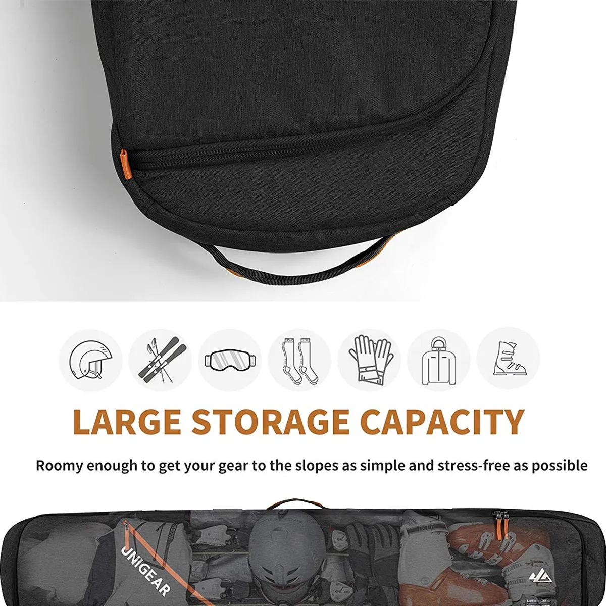 600D Premium Water-Resistant Padded Snowboard Ski Bags 5