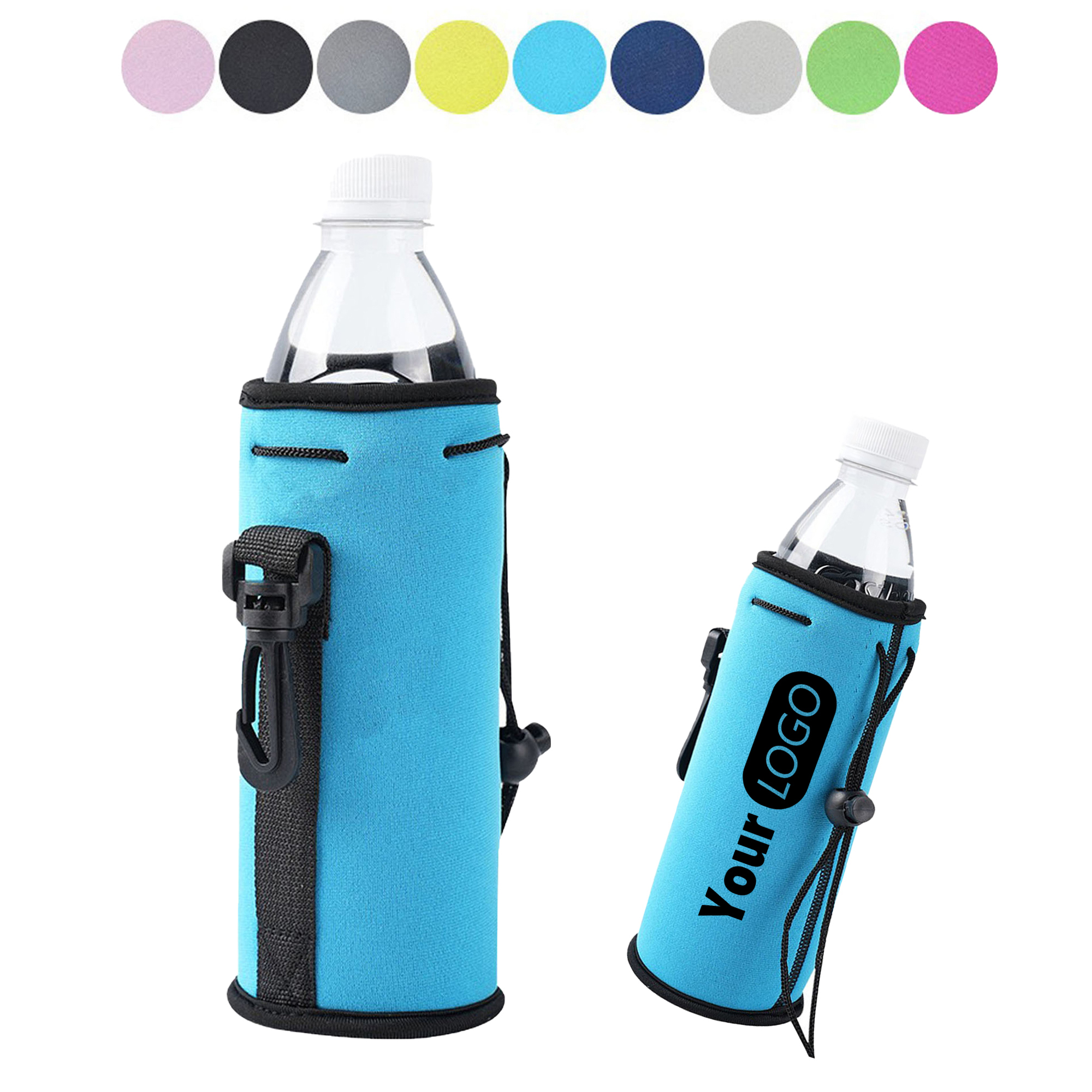 Custom Insulated Bottle Sleeve with Strap, custom koozie with logo imprint 3