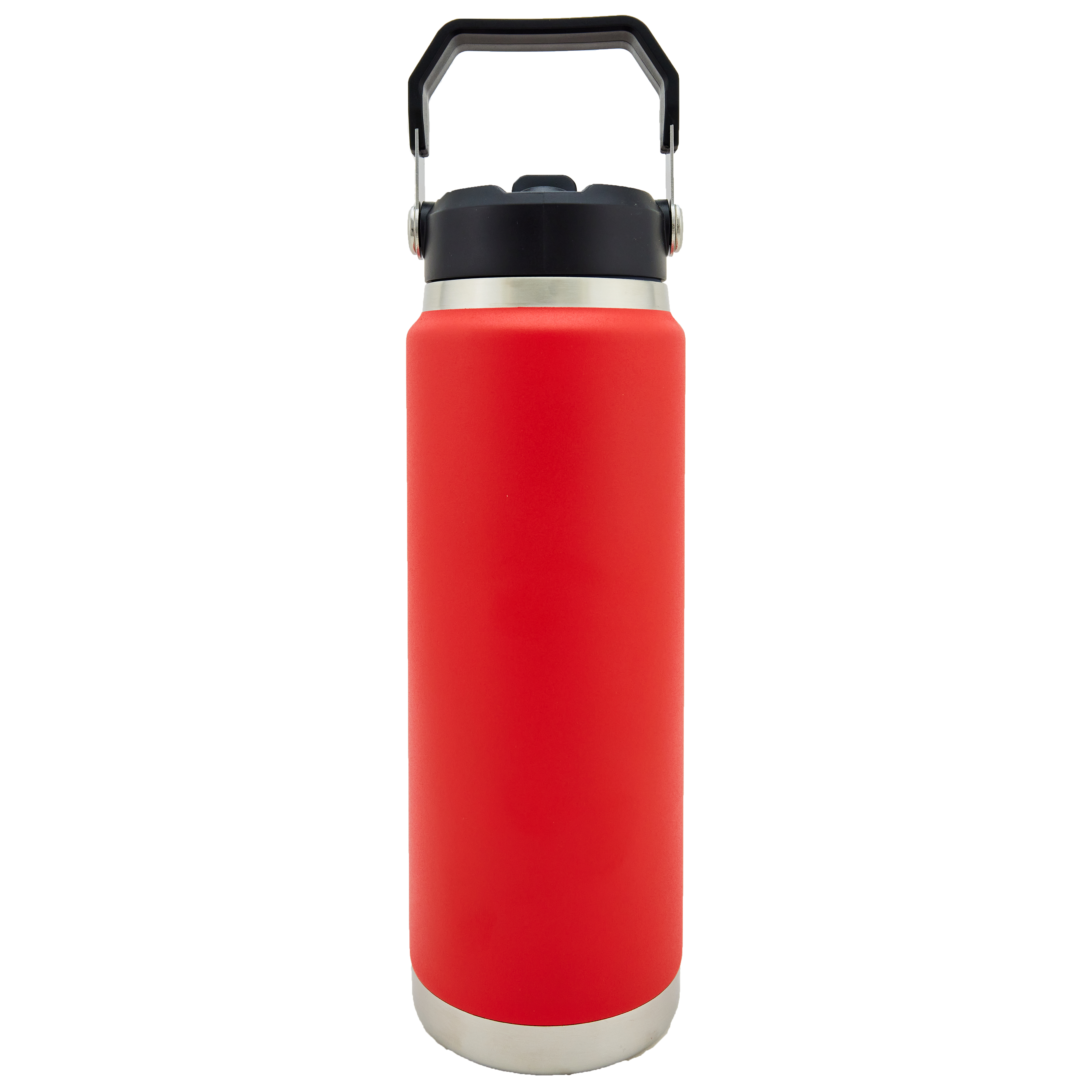 Scenesetter 30oz Double Wall Vacuum Insulated Bottle with Straw and Carrying Handle (Red)