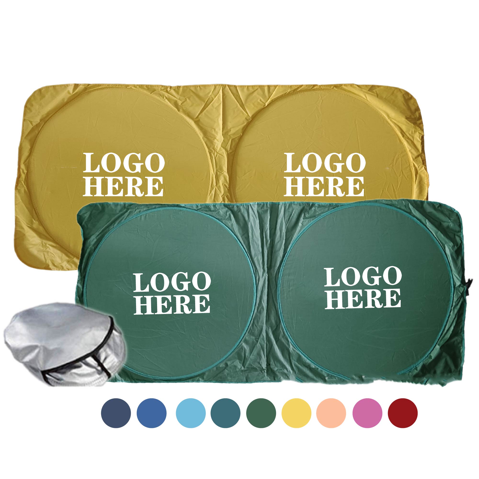 Car Windshield Sun Shade with 2 Circles 1