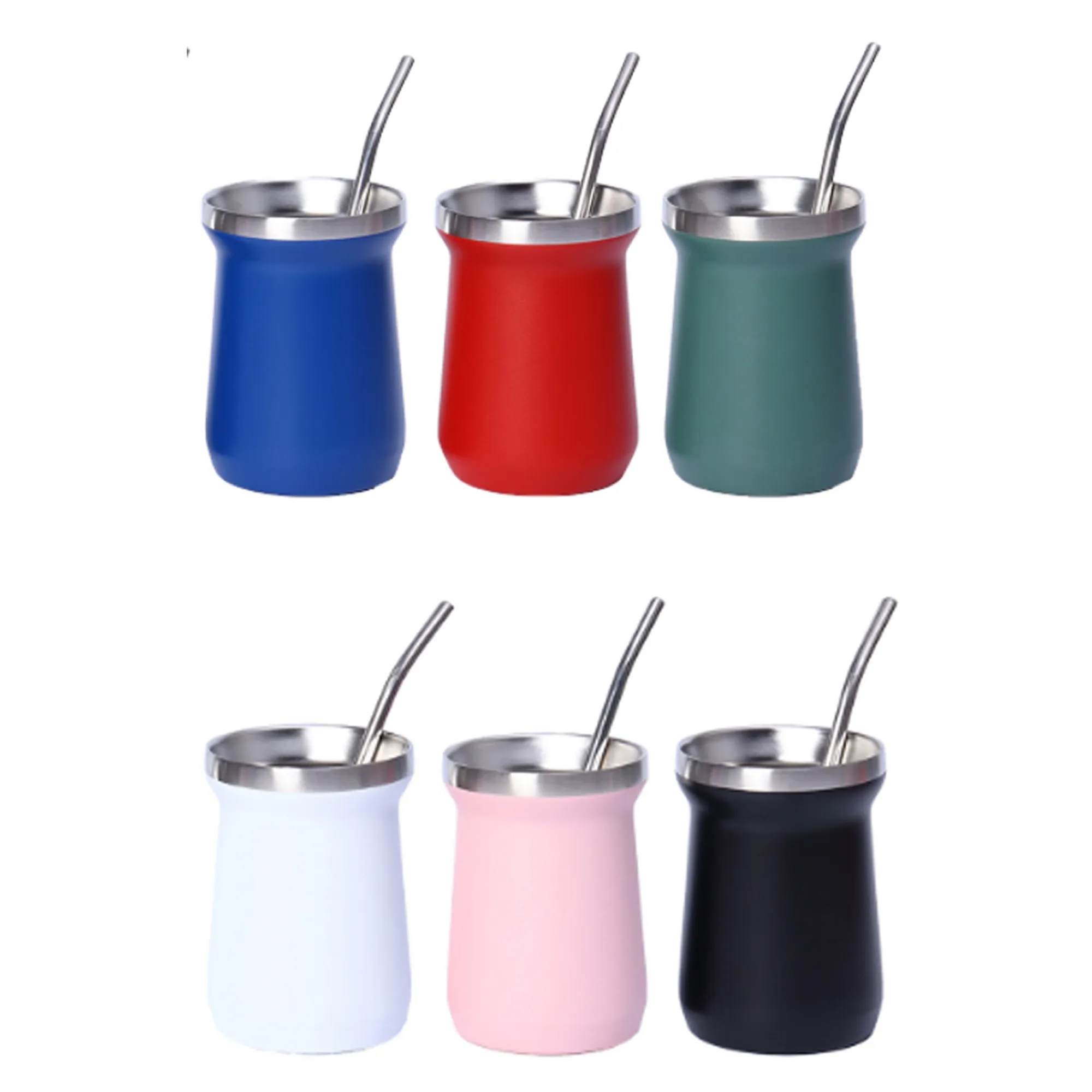 6oz Mate Tea Stainless Steel Cup With Straw 3