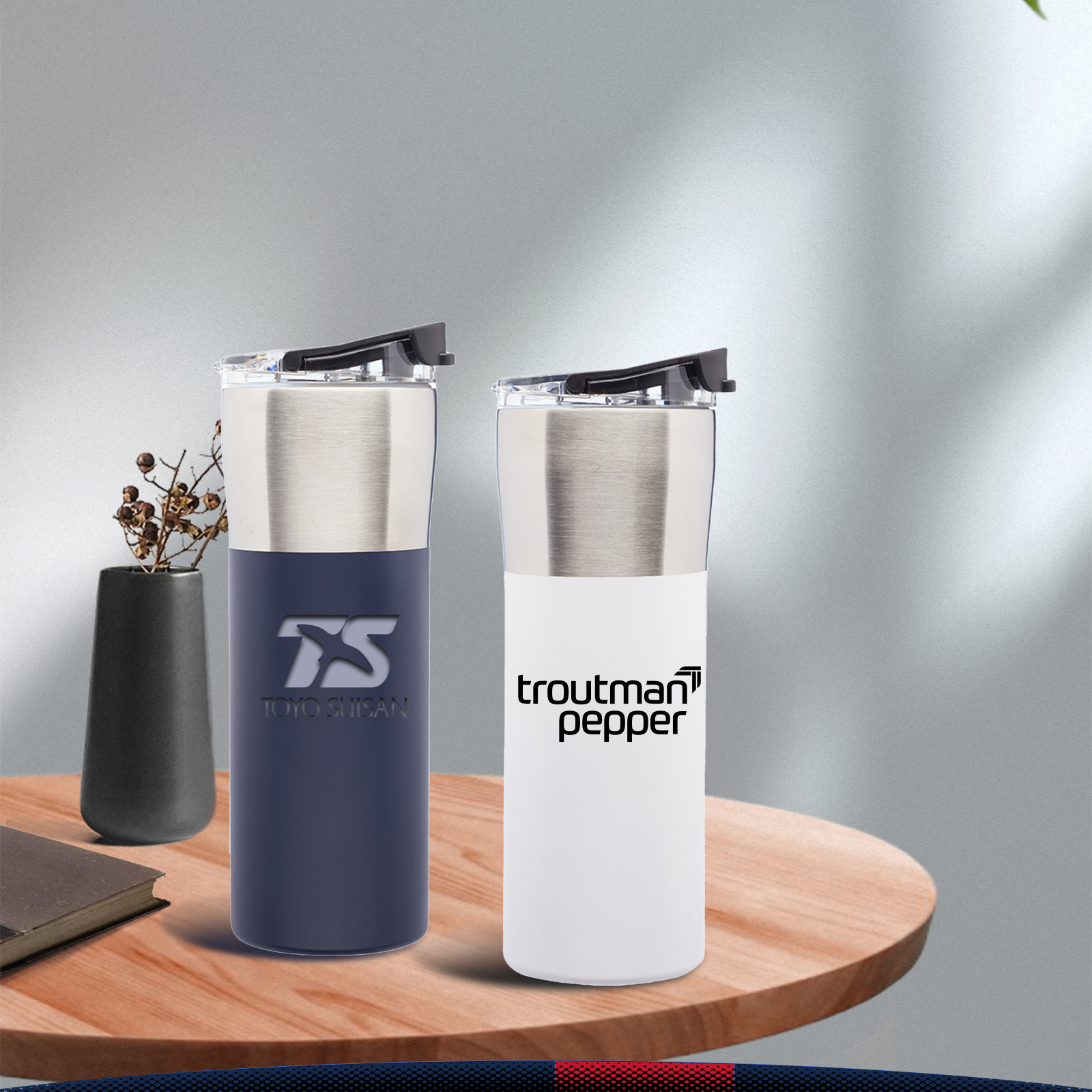 19 oz. Stainless Steel Travel Mug With Lids 2