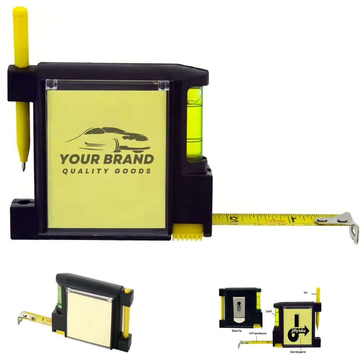 Steel Tape Measure with Spirit Level Note Memo Pad And Pen 1