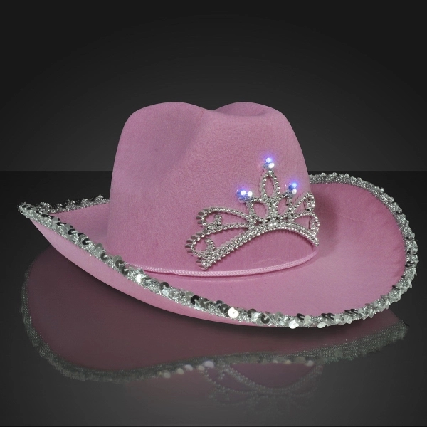 Light Up Country Western Pink Cowgirl Hat 2