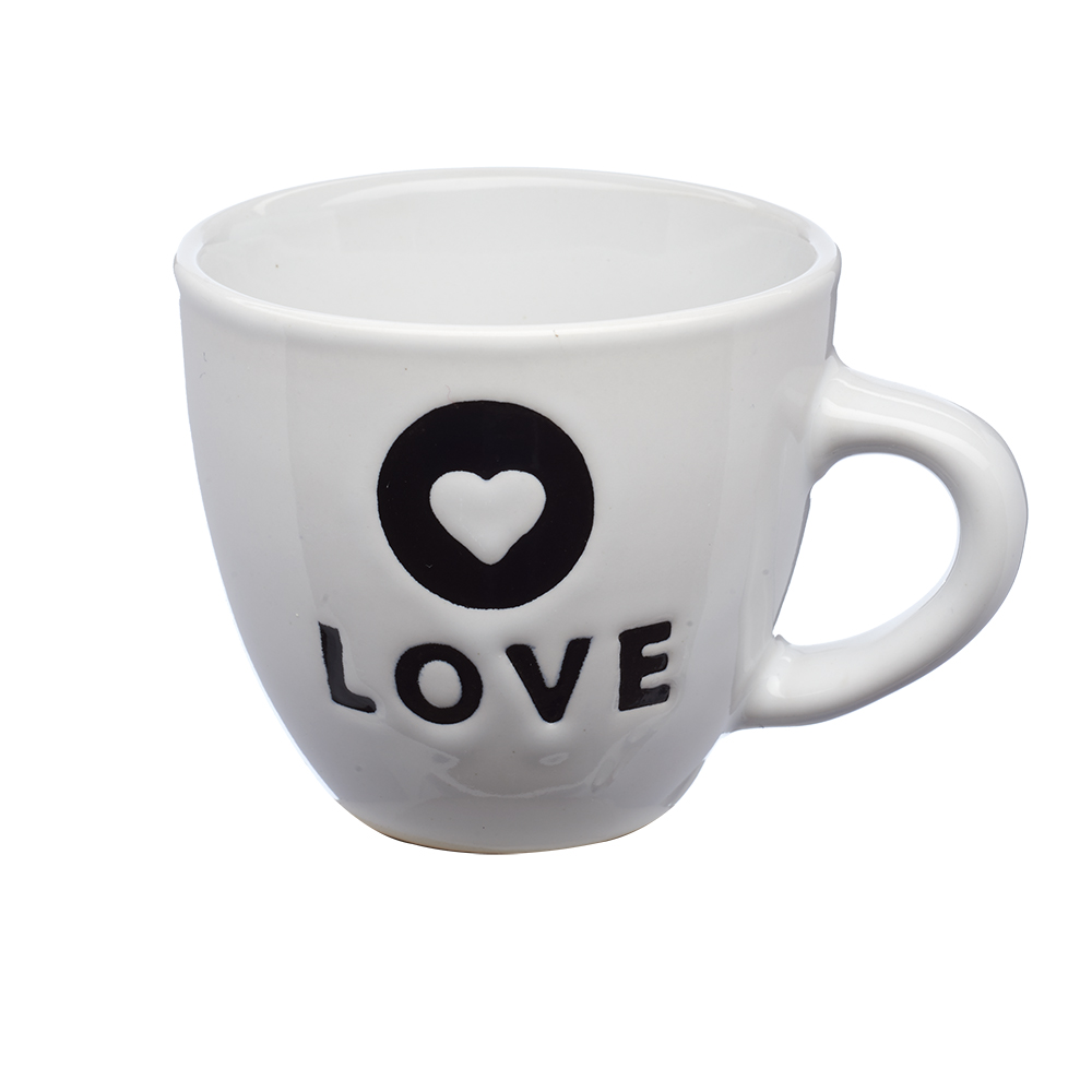2 oz. Espresso Mug with Love Design on Back 3