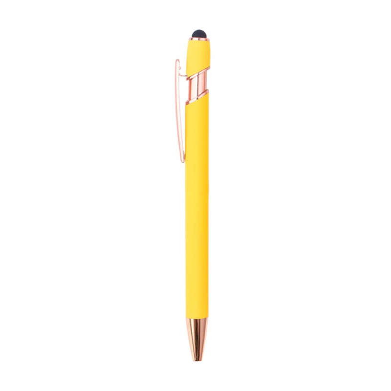 Rose Gold Soft-Touch Metallic Pen W/ Stylus 12