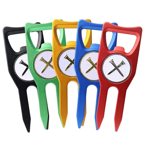 Golf Ball Marker Divot Repair Tool With Bottle Opener 4