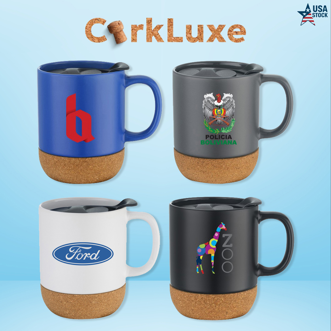 CorkLuxe Ceramic 12oz Mug With Matte Finish and Cork Bottom 3