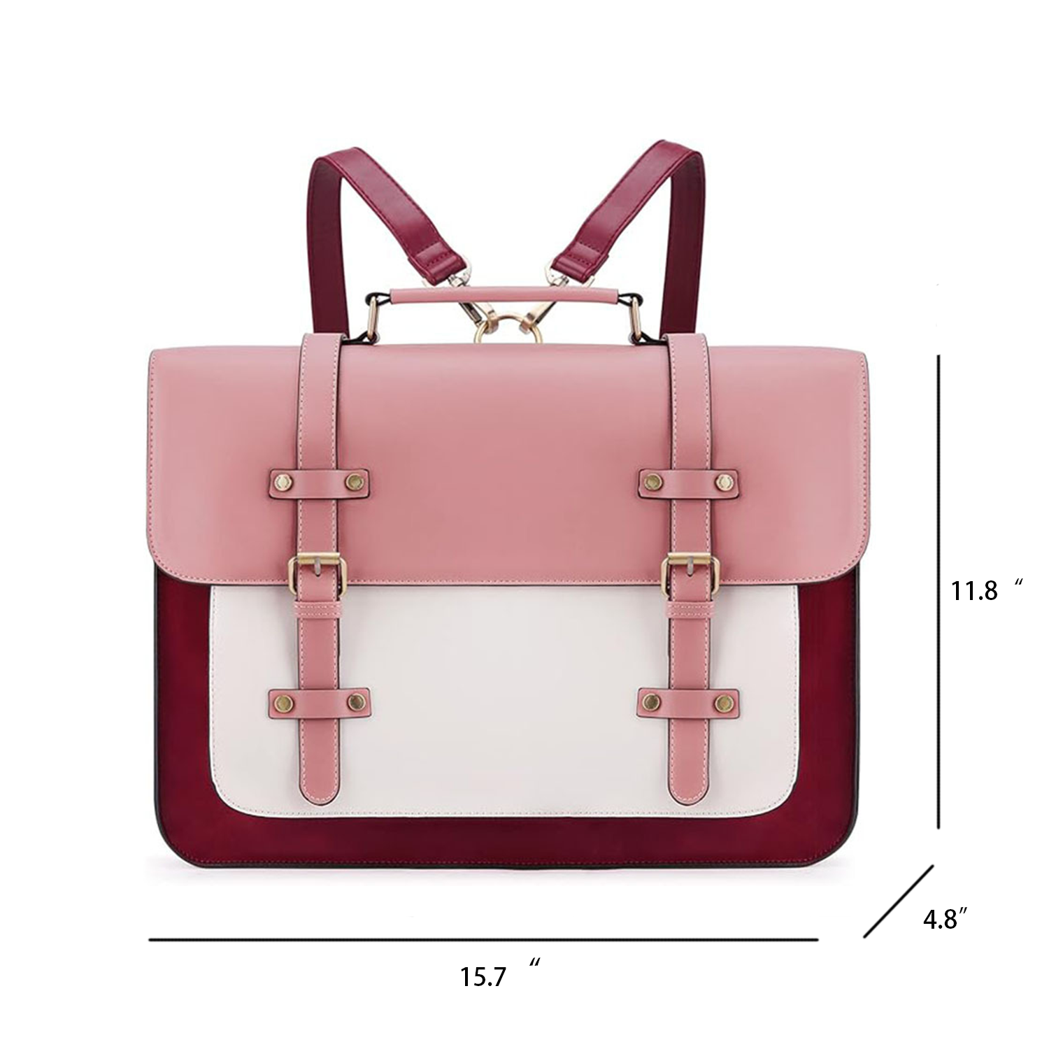 Large Capacity PU Leather Laptop Bag Backpack 10