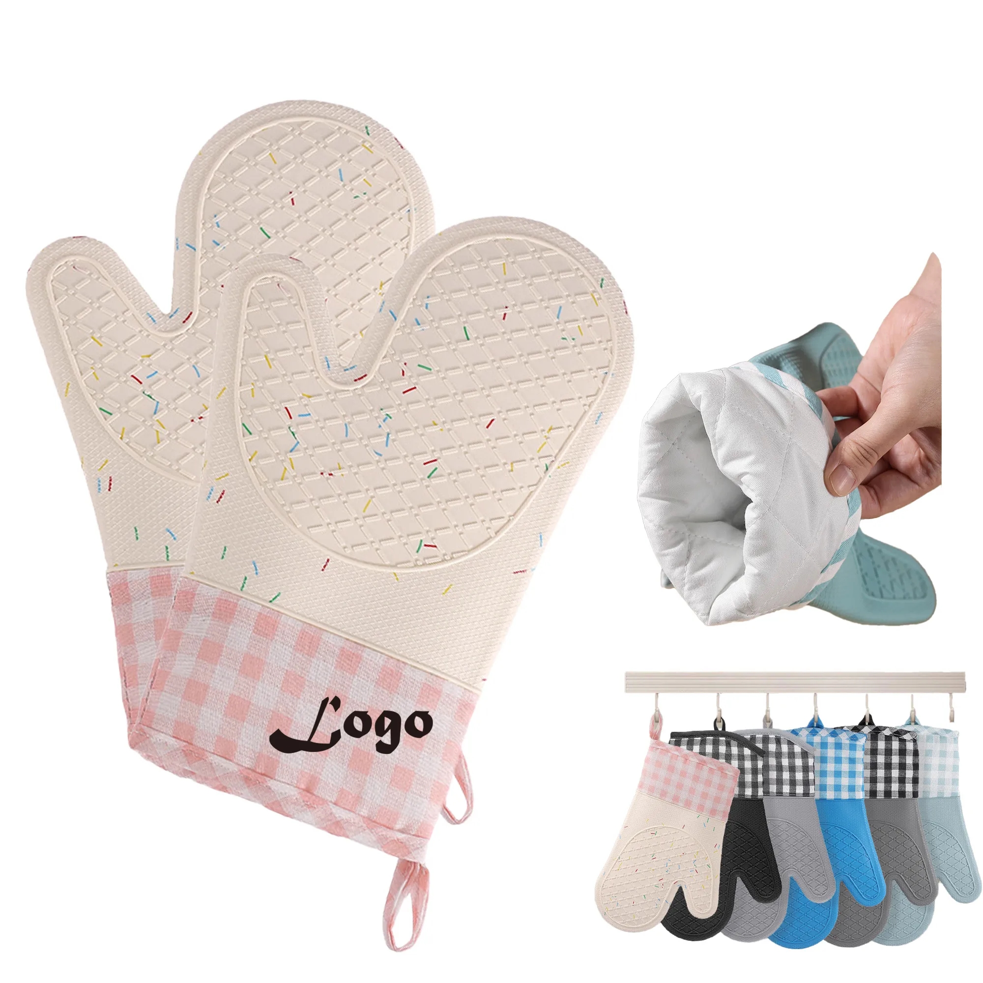Checkered Silicone Oven Mitt 7