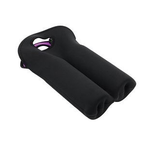 Neoprene Dual Color 2 Bottle Wine Bag With Cutout Handles 25