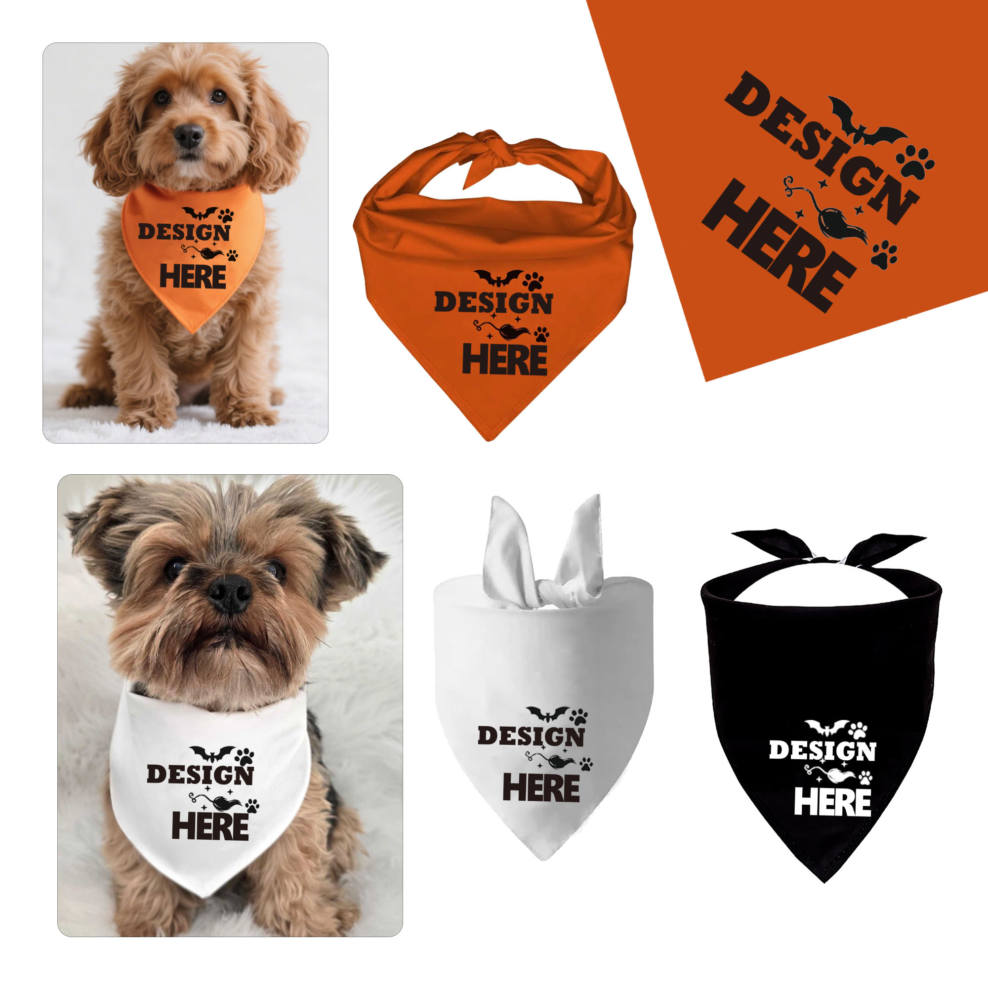 MOQ10 Halloween Pet Bandana 2