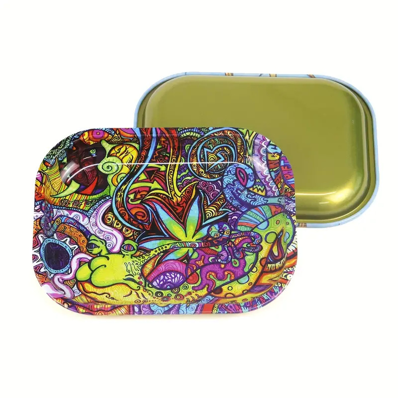 Metal 7.1" x 5.5" Rolling Tray 2