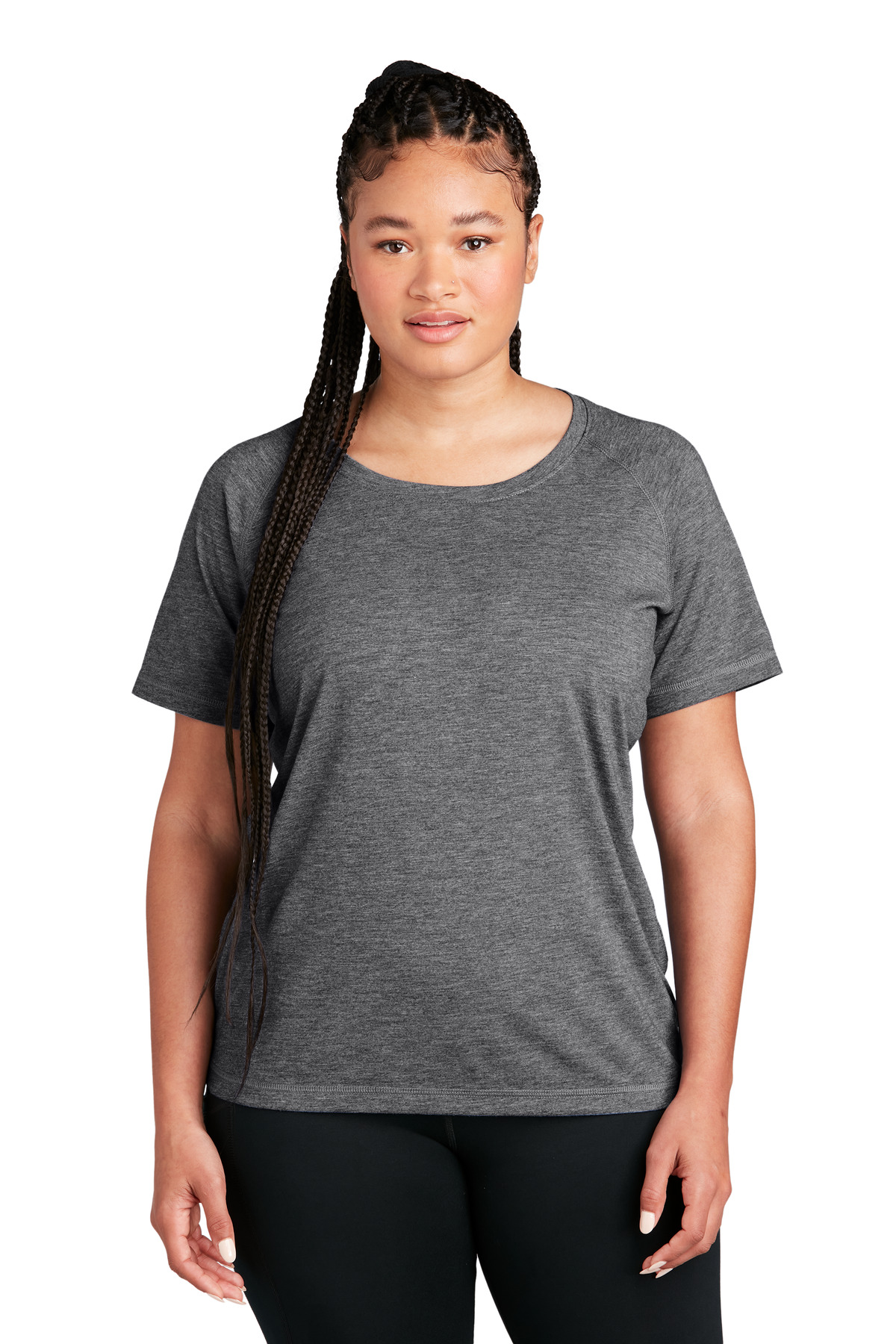 Sport-Tek Women's PosiCharge Tri-Blend Wicking Scoop Neck Raglan Tee. LST400 49