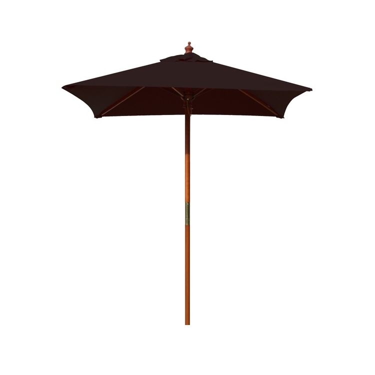 Square Wood Umbrella with 4 Ribs, Blank No Imprint, 4' 5