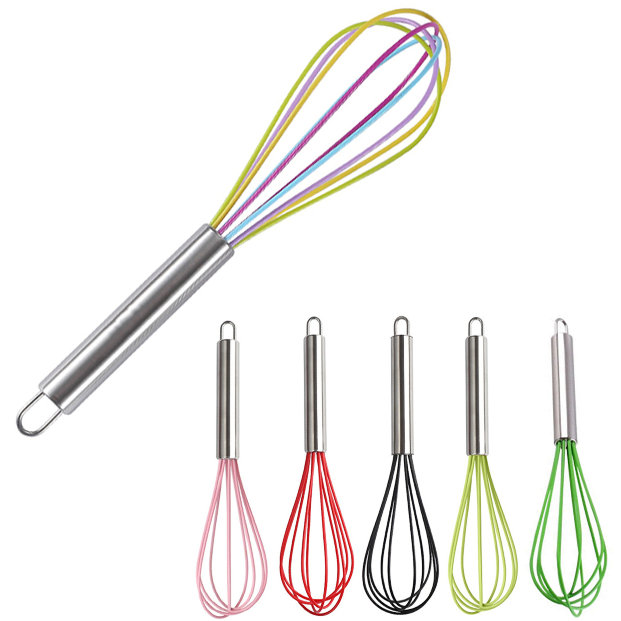 10" Silicone Coated Stainless Steel Whisk 3