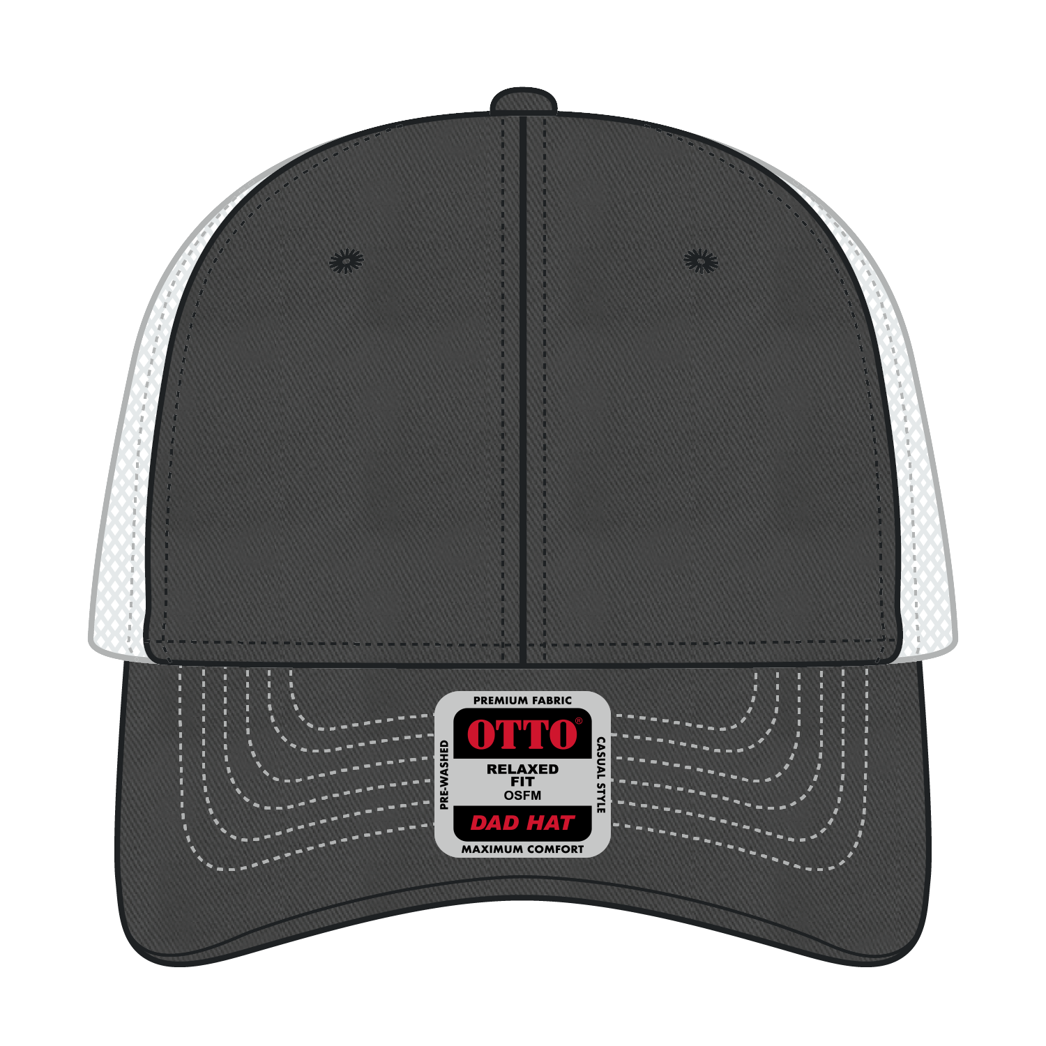 OTTO CAP® 6 Panel Low Profile Mesh Back Trucker Dad Hat 1
