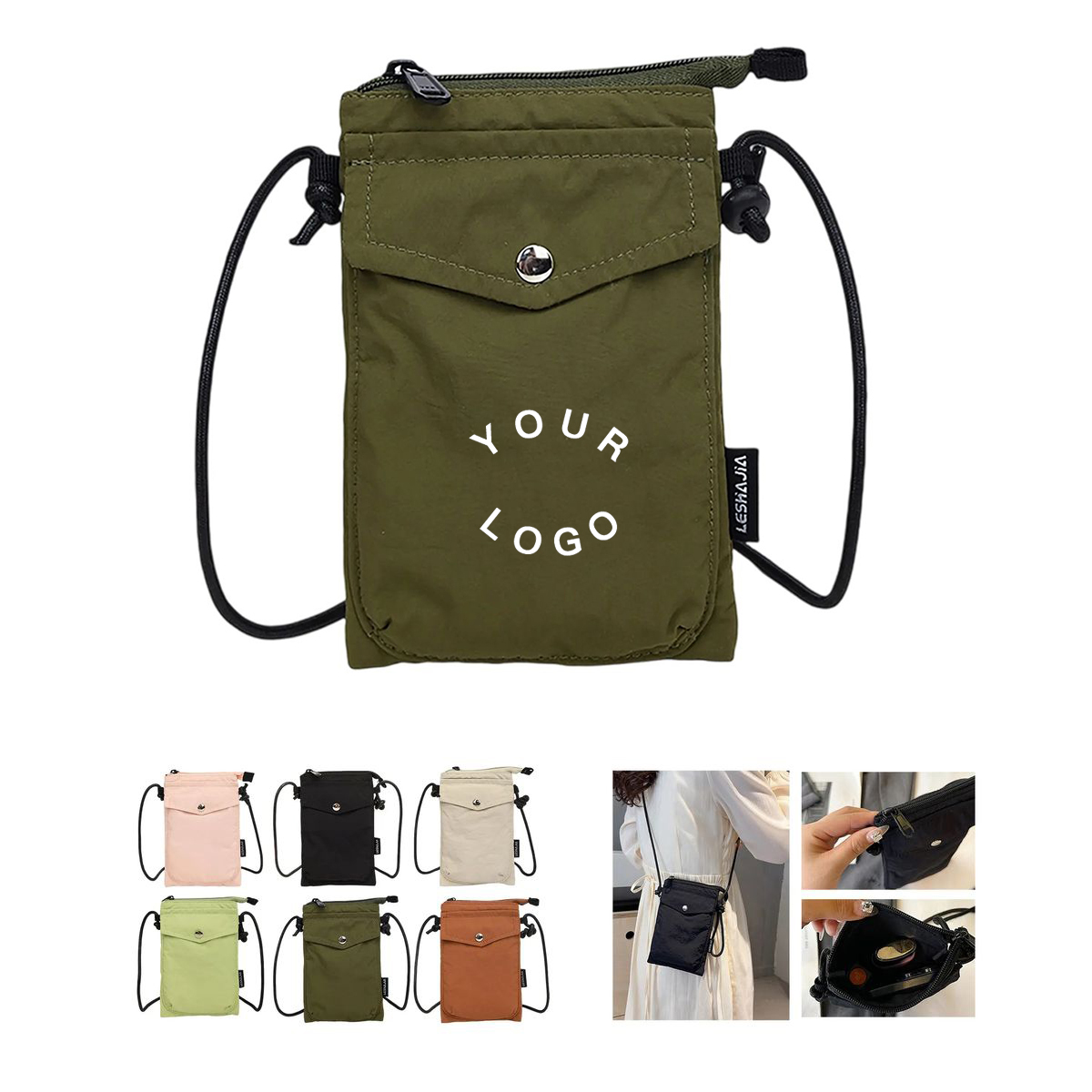 Crossbody Oxford Phone Bag with Zipper 8