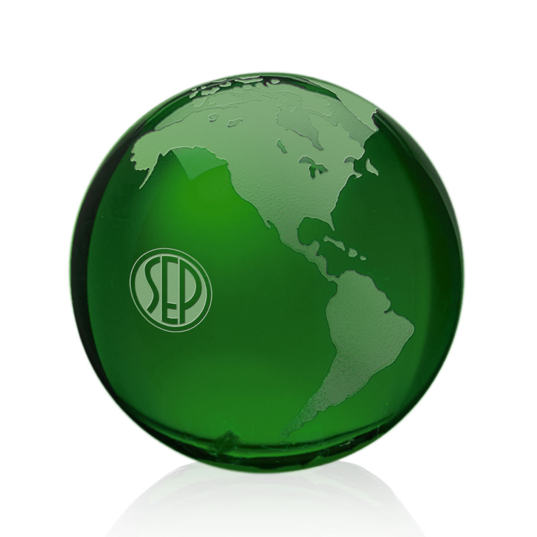 Globe Paperweight - Green 10