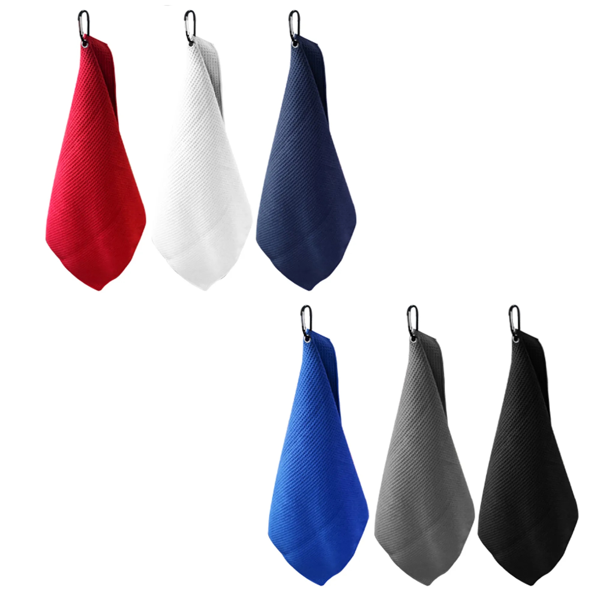 Microfiber Waffle Golf Towel with Carabiner 2