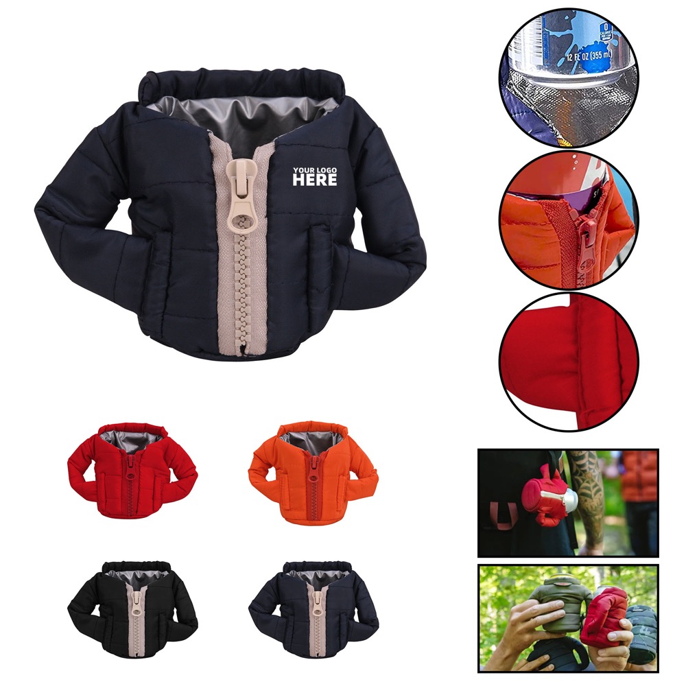 Beverage Jacket Insulated Can Cooler, custom koozie with logo imprint 2