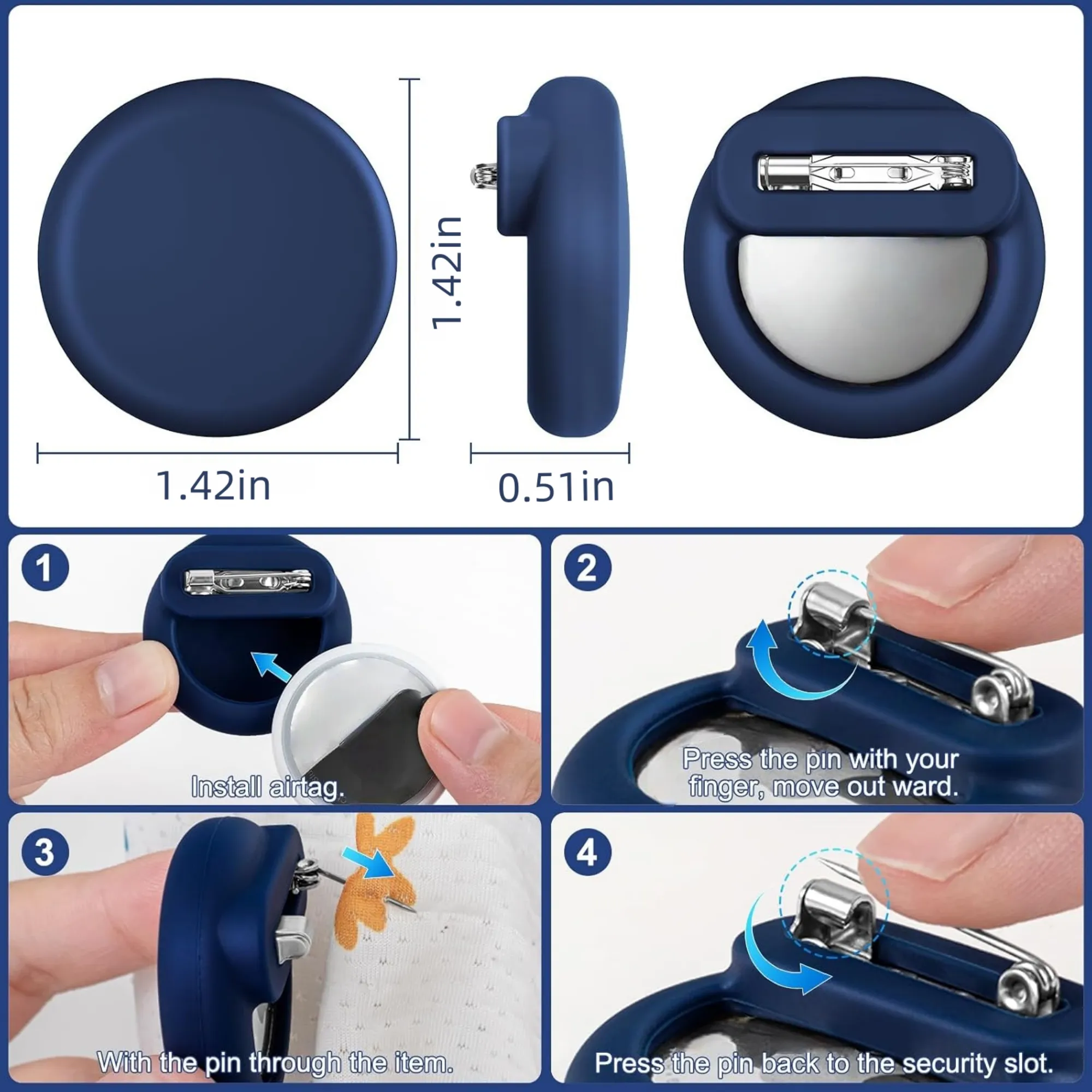 Hidden Case, Tracker Holder with Invisible Pin, Anti Lost 2