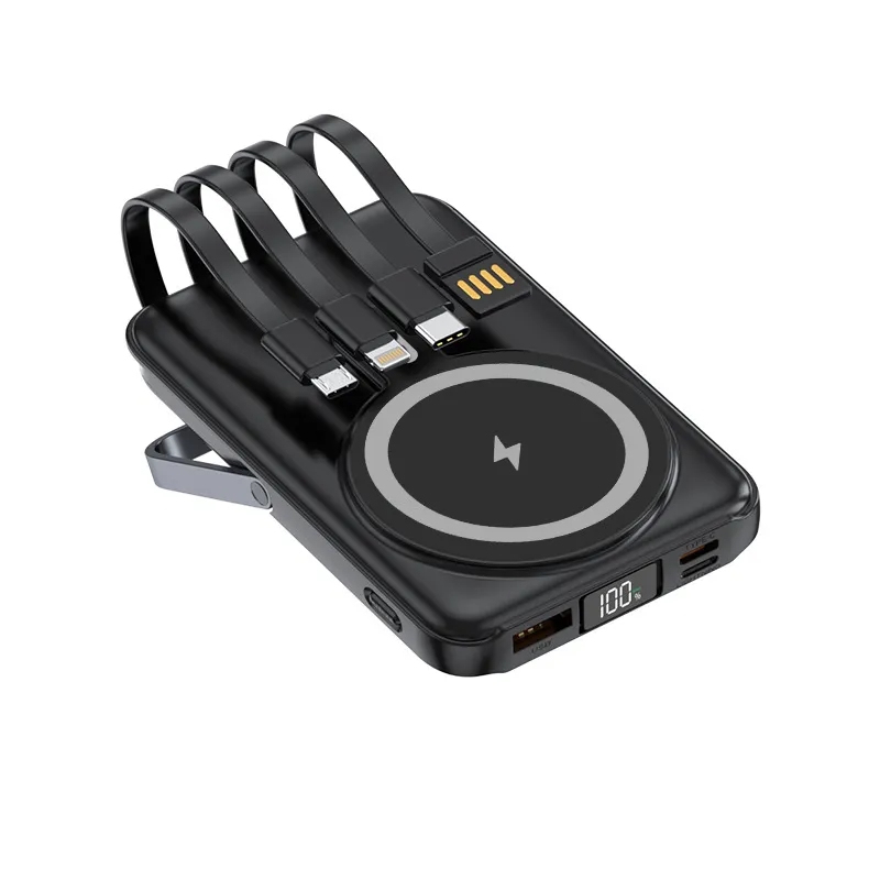 5000mAh Mag-Safe Battery Pack with Stand & Built-in Cables 3