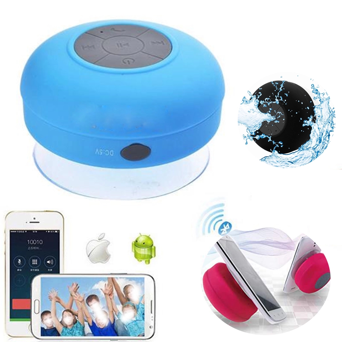 Shower Waterproof Sucker Wireless Speaker 6
